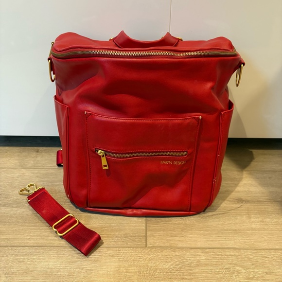 Fawn Design The Original Diaper Bag Limited Edition Poppy Red - Picture 5 of 14